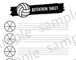 Volleyball Rotation Sheet for Coaches 8.5x11 Digital Download (set of 3)