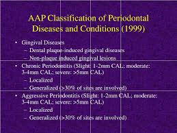 Ppt Aap Classification Of Periodontal Diseases And Conditions 1999 Powerpoint Presentation Id 149013