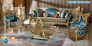 The soothing colours make the room seem more comfortable and homely. Victorian Gold Finish Living Room Sofa Set Dst International