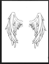 Angel black drawing outline outlined simple wing white cute deco simple wing. Small Angel Wings Tattoo Drawing Novocom Top