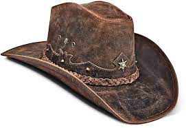 Mens Cowboy Hat Western Genuine Leather Hats Texas Hat Etsy In 2021 Leather Cowboy Hats Mens Cowboy Hats Mens Leather Hats