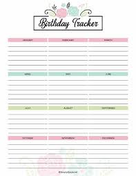 2020 Yearly Calendar Free Printable In 2020 Birthday Tracker Yearly Calendar Family Birthday Calendar