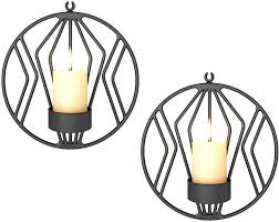 Check spelling or type a new query. Amazon Com Wall Candle Sconce For Small Pillar Candle Metal Tealight Holders Wall Decorations For Bathroom Patio Living Room Decoration Black Set Of 2 Kitchen Dining