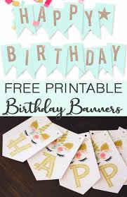 Print on pink cardstock and the gold banner letters are a simple and fun birthday party decoration that will save you a lot of time. Free Printable Birthday Banners The Girl Creative