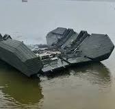 Amphibious Military Bridge Deployment: Rapid River Crossing Technology