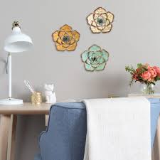 Big lotus flower sculpture for wall decoration. Stratton Home Decor Rustic Metal Flower Wall Decor Set Of 3 S09593 The Home Depot