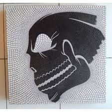 Lukisan Dot Painting Motif Kepala Tengkorak Panjang 50 Cm Lebar 50 Cm Bahan Kanfas Cat Vynilex Lukisan Ini Menggunakan Tekn Pelukis Seniman Dekorasi
