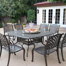 Darlee Nassau 9 Piece Cast Aluminum Patio Dining Set With Lazy Susan Bbqguys Patio Dining Set Outdoor Dining Set Aluminum Patio Furniture
