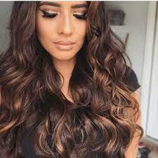 Brown hair with chunky multi highlights. Chocolate Brown Hair With Honey Highlights Chocolate Brown Hair Brown Hair With Lowlights Light Brown Hair