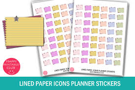 Lots of free cricut designs and images. Lined Paper Planner Stickers Icons Graphic By Happy Printables Club Creative Fabrica