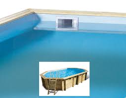 Liner Ubbink Octogonale Allongee Pour Piscine Bois Tonga 75 100eme Bleu 400x610 X H 130cm