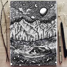 Beautiful Black And White Nature Drawing Stunning Black And White Illustrations Will Fill Your Soul With The Art Of Nature Ink Drawing Ink Pen Drawings Pen Art Drawings