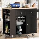 Amazon.com: DOINUO Kitchen Island Cart with Power Outlet, Rolling ...