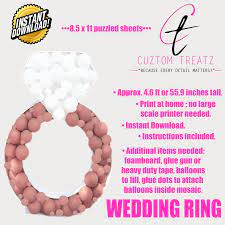 Wedding Ring Balloon Mosaic Engagement Marry Me Etsy In 2021 Balloon Mosaic Letter Balloon Mosaic Letter Diy