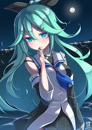 Green aqua aquascaping store and gallery. Green Haired Cartoon Character Anime Anime Girls Kantai Collection Yamakaze Kancolle Hd Wallpaper Wallpaperbetter