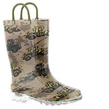 Western Chief Kids Mens Busy Bulldozer Lighted Rain Boot Toddler Little Kid