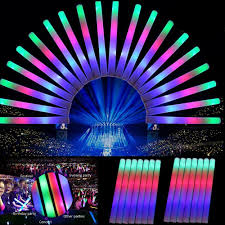 Glow Sticks 100pcs Led Light Stick Foam Stick For Party Wedding Concert Cheer Stick 3 Light Flashing With 3 Batteries No Logo Glow Party Supplies Aliexpress
