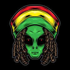 Reggae Alien Head Illustration Alien Art Head Illustration Alien Illustration