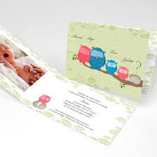 Bonjour , je voudrai savoir ou est ce que je peux trouver des textes de faire part de naissance très originaux. Faire Part Naissance Chouette Famille Fille Rectangle Double