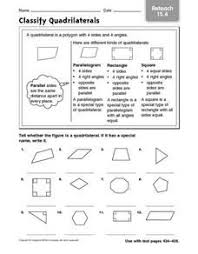 Test on properties of quadrilaterals, parallelograms and their classification. Classify Quadrilaterals Reteach 15 4 Worksheet Quadrilaterals Worksheet Classifying Quadrilaterals Quadrilaterals