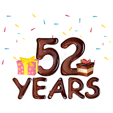 Gelukkige Verjaardag Tweeenvijftig De Kaart Van De 52 Jaargroet Vector Illustratie Illustration Of Ontwerp Gelukwensen 98192425