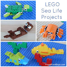 Ocean Lego Projects To Build Sea Turtle Crab Otter And Fish Frugal Fun For Boys And Girls Lego Challenge Lego Projects Lego Fish