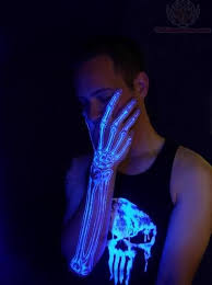 Skeleton Blacklight Tattoo Black Light Tattoo Uv Tattoo Light Tattoo