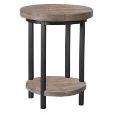 Alaterre Pomona Rustic Round End Table Natural From Hayneedle Com Rustic End Tables End Tables Alaterre