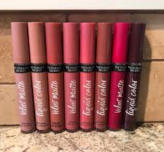 Victoria S Secret Lip Gloss Lot X8 Liquid Color Velvet Matte Full Size New Velvet Matte Matte Lipstick Brands Lip Gloss Collection