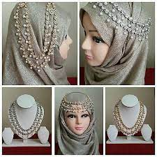 Head Chain With Hijab Hijab Fashion Gold Fashion Necklace Bridal Hijab Styles