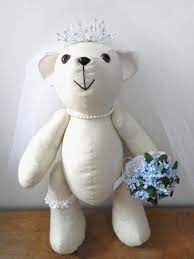 Signature Bear From Funkyfriendsfactory Com Made Into A Wedding Autograph Bear Grand Idea Doll Sewing Patterns Sewing Toys Stuffed Toys Patterns