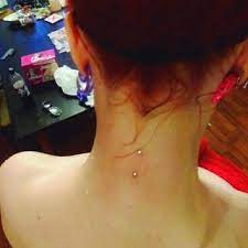 Vertical Nape Microdermals Nape Piercing Makeup Tattoos Piercing Tattoo