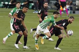 Real betis wear a green and white kit now but played in all blue jerseys and white shorts, for no other reason than the easy availability of such plain colors.citation needed. Real Betis 2 3 Real Madrid Sergio Ramos Defends La Liga Officials After Win With Controversial Penalty