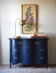 Navy Dresser Makeover Fusion Midnight Blue Lily Field Co Blue Painted Furniture Blue Furniture Furniture Makeover
