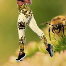 Comprar Fundos Cloocl Women S Leggings Beautiful Bee Printed High Waist Elasticity Legging 3d Fashion Sweatpants For Women Fitness Pants