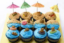 Summer is definitely here, according to the outdoor thermometer that is currently reading 96.6 degrees. 24 Best Beach Theme Cupcakes Ideas Cupcake Cakes Cupcakes Beach Cupcakes