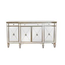 Overall presents as silver toned with gold detailing throughout the framing of table and legs. Antique Mirrored Sideboard Buffet 180cm Luxe Mirrors