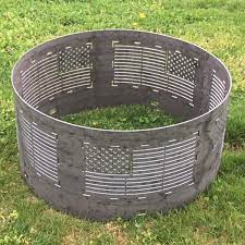 The wilderness design is sure to inspire campfire stories for the entire family. Flag Fire Pit Ring 30 Inch