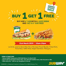 As a student who want to do food hunt video and in the same time having fun enjoy the video! Subway Aeon Mall Nilai Opening Promotion Buy 1 Get 1 Free 21 March 2019