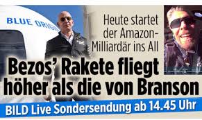 Jun 29, 2021 · außerdem wird beim flug mit der rakete new shepard von bezos' raumfahrtfirma blue origin ein bisher anonymer passagier mit dabei sein, der das ticket im juni bei einer auktion für 28 millionen. P80xj0rczhmldm