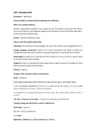 PDF) ART VOCABULARY - Digital Art Vocabulary Words List Pdf 2020
