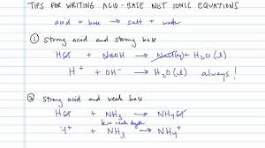 Tips For Acid Base Net Ionic Equations Concept Chemistry Video By Brightstorm
