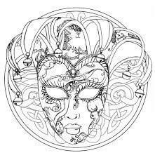 Adult coloring pages to print. Mandala Venice Carnival Mask Mandalas Adult Coloring Pages