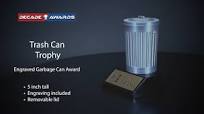 Custom Engraved Trash Can Trophy – 3D Removable Lid Award ...