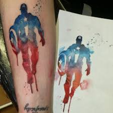 The collection is small now but our artists are hard at work always creating new designs to add to the collection. Darkside Tattoo Marvel Superhero Captainamerica Watercolor