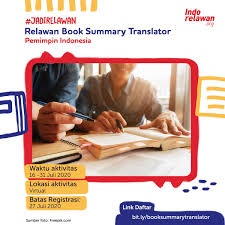 Indorelawan On Twitter 1 Rangkuman Buku Bahasa Inggris Ke Dalam Bahasa Indonesia Estimasi Pengerjaan 1 2 Jam Dan Mengemas Terjemahan Tersebut Ke Dalam Sebuat Dokumen Power Point Catatan 1 Sumarry Buku Dalam Bahasa
