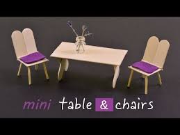 Diy Mini Popsicle Stick Table Chairs Art Idea Youtube In 2020 Diy Furniture Table Diy Furniture Couch Diy Dollhouse Furniture