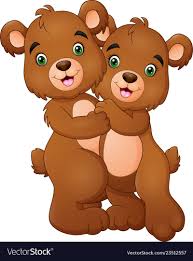 Cartoon bear couple hugging Royalty Free Vector Image