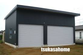 かっこいい鉄骨ガレージ 倉庫リフト付 施工例02 茨城県龍ヶ崎市 ガレージのデザイン 倉庫の設計 ガレージ