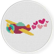 If you are a plane enthusiast, or know one, these charts are worth a look. Valentine Plane Cross Stitch Pattern Baby Cross Stitch Patterns Cross Stitch Patterns Cross Stitch Heart